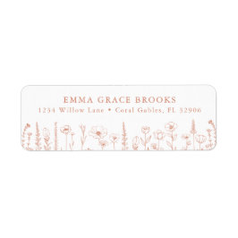 Wildflower Baby Shower Terracotta Return Address