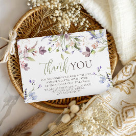 Wildflower Baby Shower Thank You Card Begleitkarte