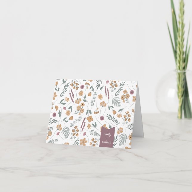 Wildflower Baby Shower Thank You Card - Orange Dankeskarte (Vorderseite)