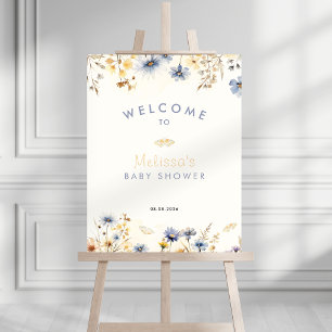 Wildflower-Baby-Shower-Willkommensschild - Frühlin Fotodruck