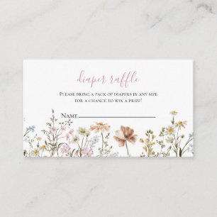 Wildflower-Baby-Shower-Windel-Raffle Begleitkarte