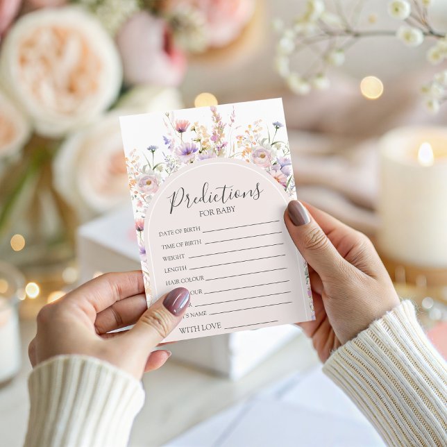 Wildflower-Baby-Vorhersage-Spielkarte Einladung (Von Creator hochgeladen)