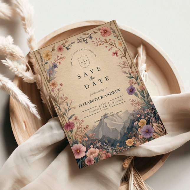 Wildflower-Berg-Botanik-Hochzeit Save The Date (Von Creator hochgeladen)