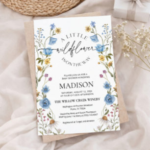 Wildflower Blau Baby Shower Einladung
