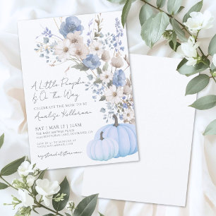 Wildflower Blaue Kürbis-Baby-Party Einladung