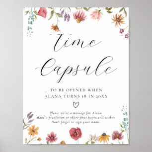 Wildflower Bloom Time Capsule Sign Poster