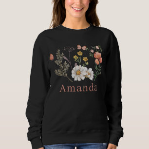 Wildflower Boho Benutzerdefinierter Name Sweatshirt