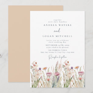 Wildflower Boho Chic Hochzeit Einladung
