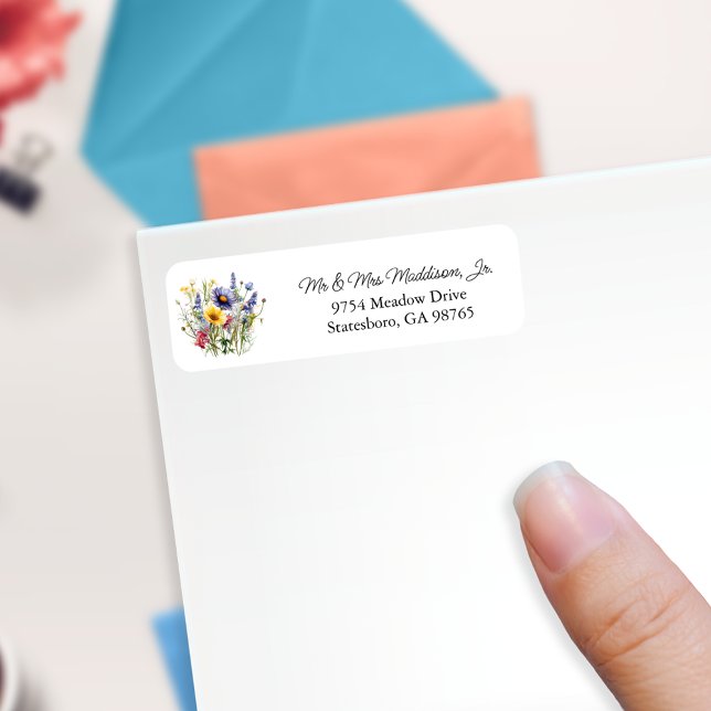 Wildflower Boho Chic Wedding Return Address (Von Creator hochgeladen)