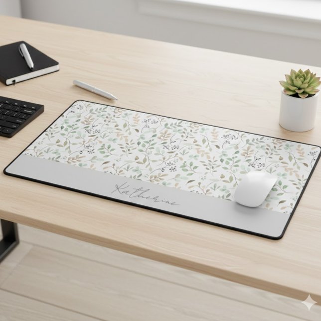 Wildflower Boho Custom Custom Name  Schreibtischunterlage (Von Creator hochgeladen)