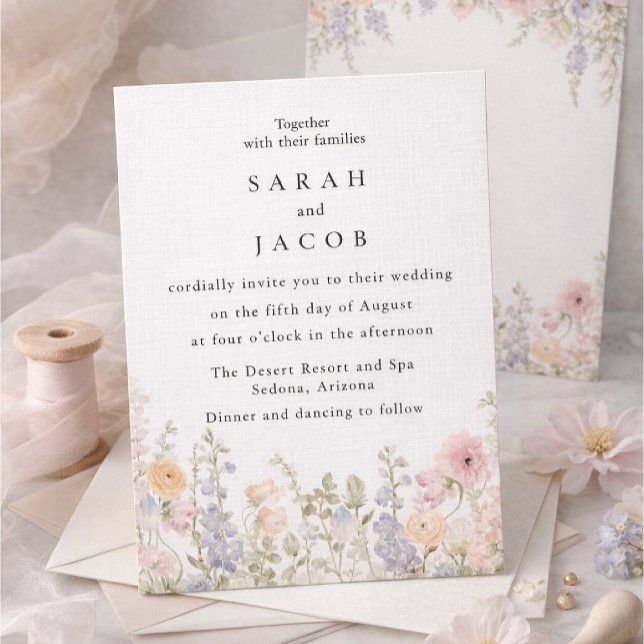 Wildflower Boho Garden Wedding Invitation Einladung (Von Creator hochgeladen)