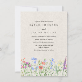 Wildflower Boho Garden Wedding Invitation Einladung