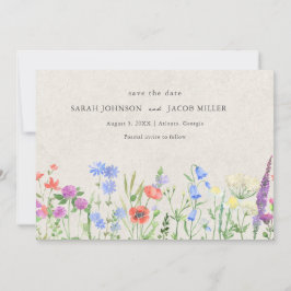 Wildflower Boho Wedding Photo Save The Date