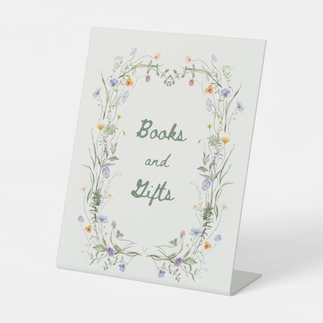 Wildflower Books and Gifts Baby Shower Table Sign Sockelschild (Vorderseite)