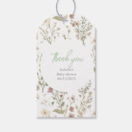 Wildflower botanical baby shower geschenkanhänger