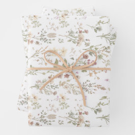 Wildflower botanical baby shower geschenkpapier set