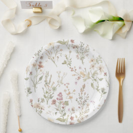 Wildflower botanical baby shower pappteller