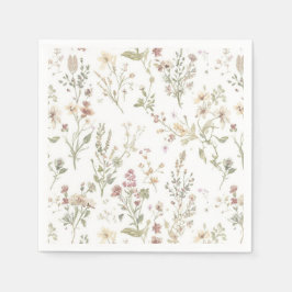 Wildflower botanical baby shower serviette
