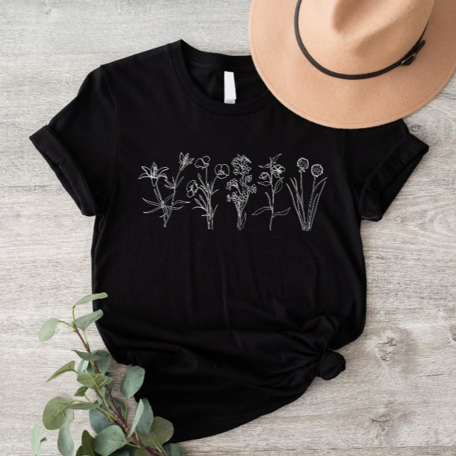 Wildflower Botanical Boho Floral Garden White T-Shirt (Von Creator hochgeladen)