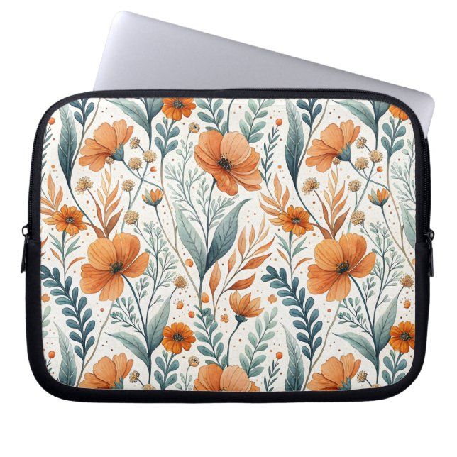 Wildflower Botanical Boho Floral Watercolor Laptopschutzhülle (Vorderseite)