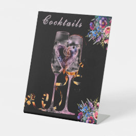 Wildflower Botanical Cocktails Wedding Tabletop Sockelschild