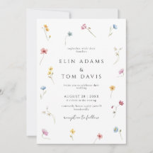 Wildflower Botanical Floral Wedding Invitation