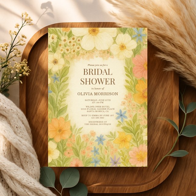 Wildflower Botanical Garden Floral Bridal Shower Einladung (Von Creator hochgeladen)