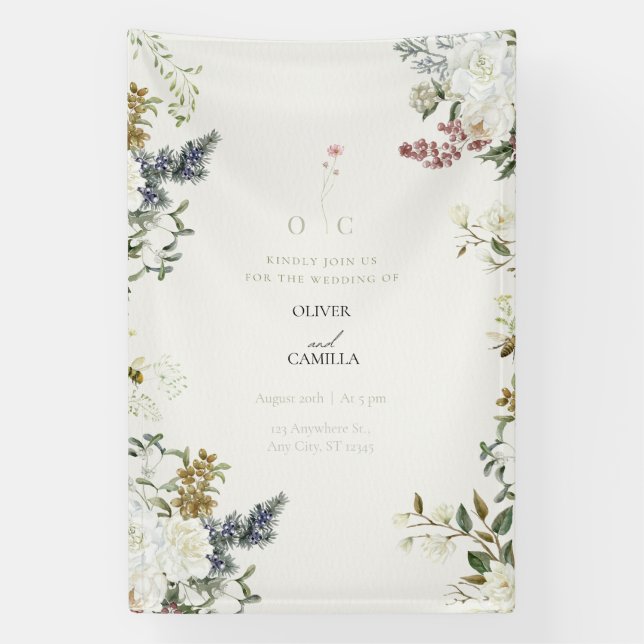 Wildflower Botanical Wedding Banner  (Vertikal)