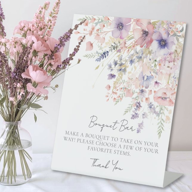 Wildflower Bouquet Flower Bar Sockelschild (Wildflower Bouquet Flower Bar Pedestal Sign)