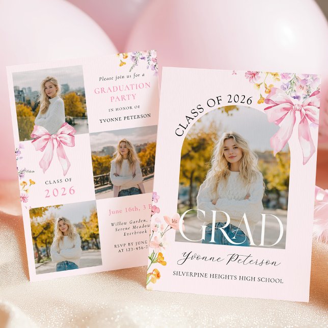 Wildflower & Bows Abschluss Einladung (Von Creator hochgeladen)