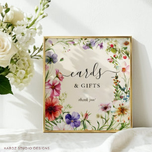 Wildflower Brautparty Karten & Geschenke Schild