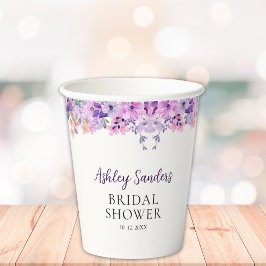 Wildflower Bridal Shower in Soft Purple Palette Pappbecher