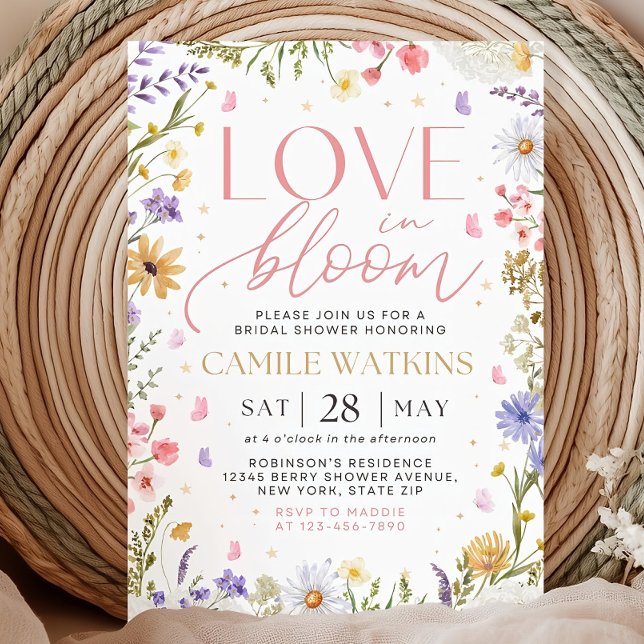 Wildflower Bridal Shower Invitation,Love In Bloom  Einladung (Von Creator hochgeladen)
