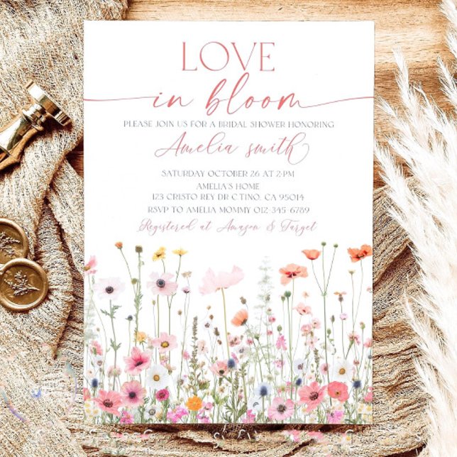 Wildflower Bridal Shower Invitation: Love In Bloom Einladung (Von Creator hochgeladen)