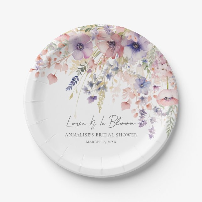 Wildflower Bridal Shower Pappteller (Vorderseite)