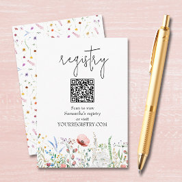 Wildflower Bridal Shower Registry Begleitkarte