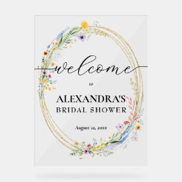 Wildflower Bridal Shower Welcome Acrylschild