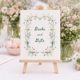 Wildflower-Bücher und Geschenke Baby Shower Tischs Poster