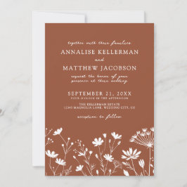 Wildflower Burnt Orange Wedding Einladung