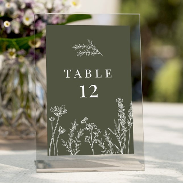 Wildflower Burnt Orange Wedding Table Number Einladung (Von Creator hochgeladen)