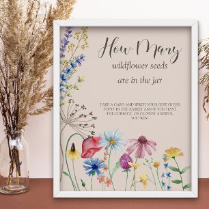 Wildflower Charm Schätze wie viele Baby Shower Sch Poster