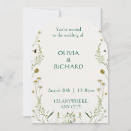 Wildflower classic floral Minimalist Invitations Einladung