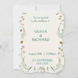 Wildflower classic floral Minimalist Invitations Einladung