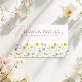 Wildflower Colorful Baby Shower Diaper Raffle Begleitkarte