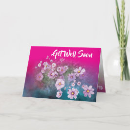 wildflower cosmos pink  get well card  karte
