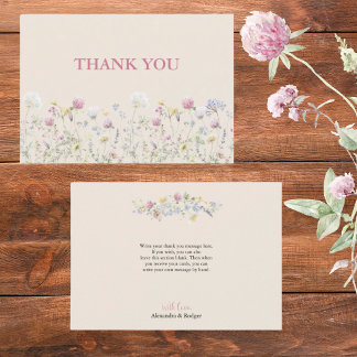 Wildflower Couples Baby Shower Flat Thank You Card Dankeskarte
