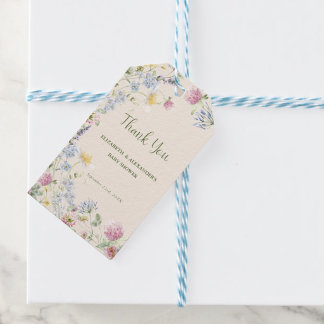Wildflower Couples Baby Shower Thank You Geschenkanhänger