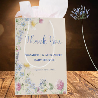 Wildflower Couples Baby Shower Thank You Mittlere Geschenktüte