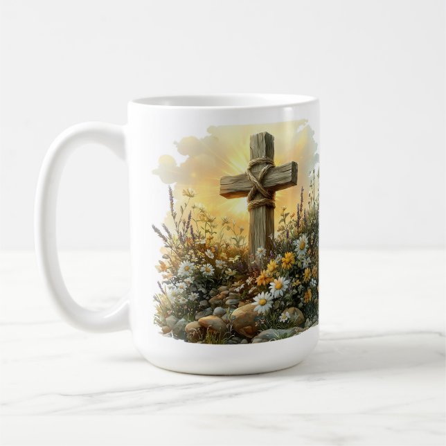 Wildflower Cross Easter Design Kaffeetasse (Links)