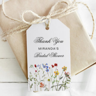 Wildflower Elegant Danke Brautparty Geschenkanhänger